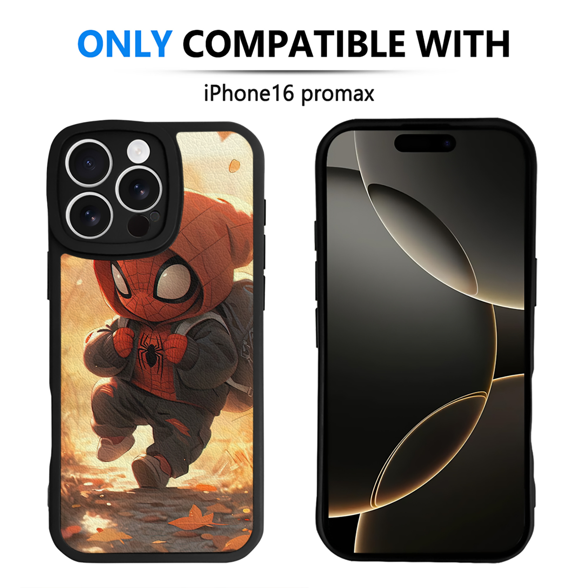 （画像用） Spider Man スパイダーマン 【iPhone 16シリーズ対応】シリコンスマホケース（レザー調） 材質：シリコン